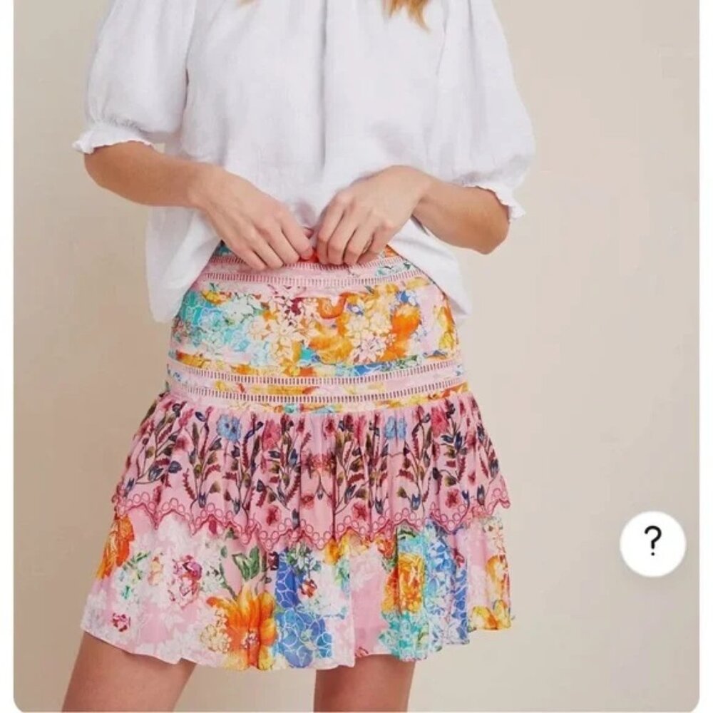 ANTHROPOLOGIE BHANUNI BY JYOTI POMELO MINI SKIRT, SZ 8